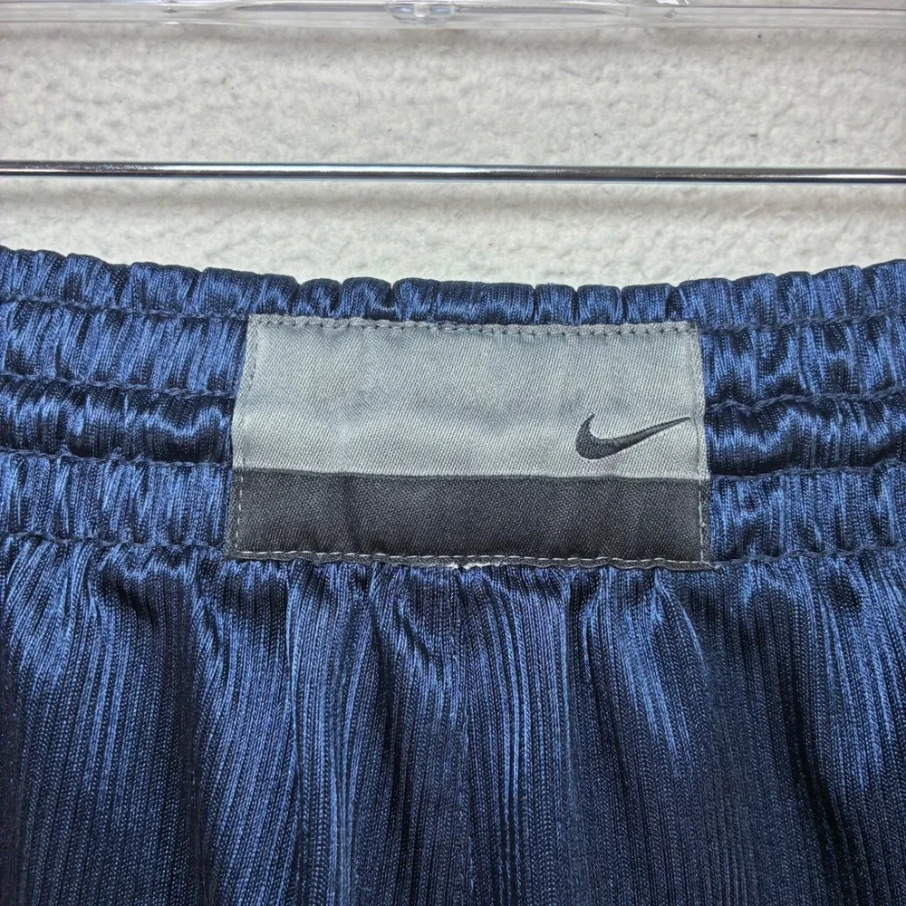 Y2K Nike Baggy Basketball Shorts Men XL Blue White Reversible Silky Drawstring